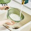 Non Slip Fruit Washer Multipurpose Rice Washing Bowl, with Handle, Plastic Kitchen Colander Basin, Compact Gadgets for Quinoa Pasta Vegetables