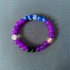 8mm Amethyst and Aquamarine Natural Stone Hand-woven Beaded Bracelet