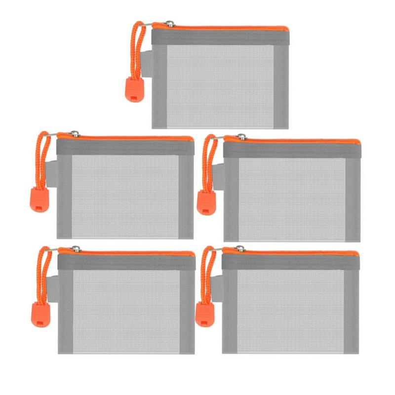 Nylon Mesh Card Storage Bags Mini Transparent Grid Bus ID Credit Card Holder Zipper Pouch Traveling Small Coin Wallet File Bag