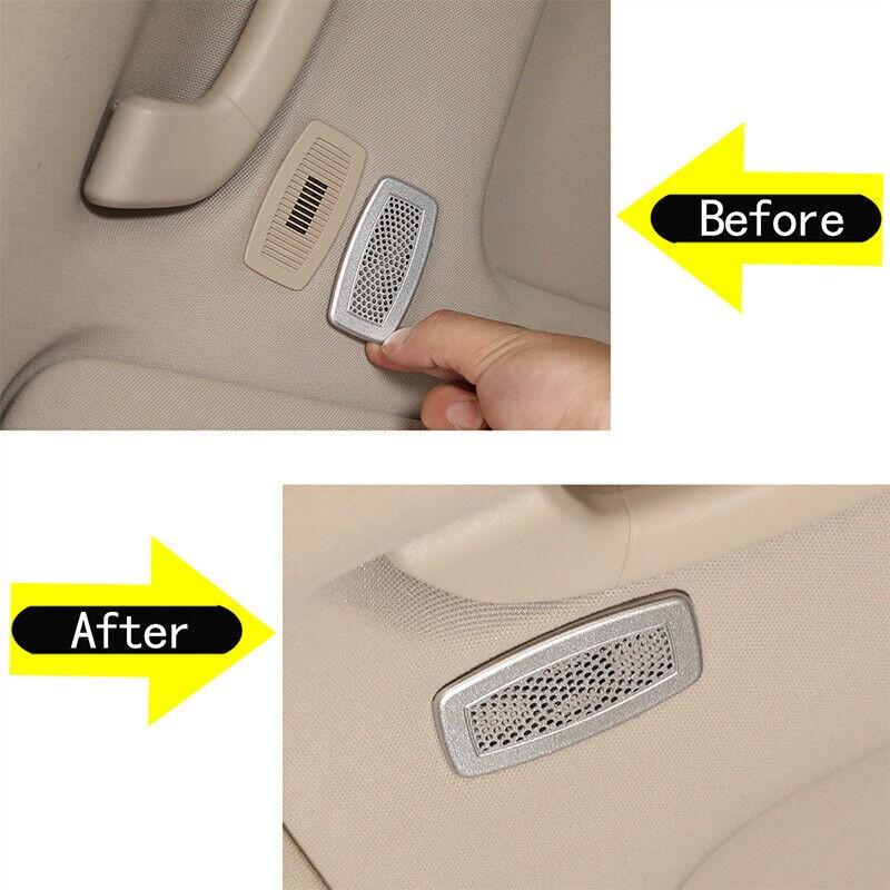 Roof Speaker Tweeter Mesh Cover Silver Alloy Trim For BMW 7 Series 09-14 F01 F02
