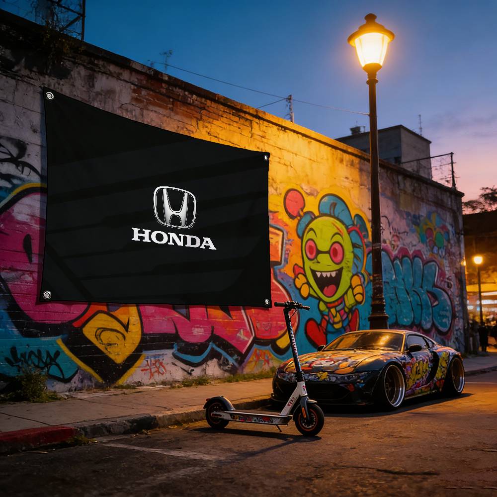 Motorcycle For HONDA Premium Flag 120g Polyester Eco Friendly Print Waterproof MH73 Wear Resistant Home Party Decor Banner