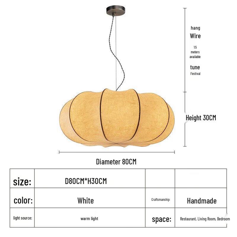 Wabi-Sabi Style Silk Pendant Lamp
