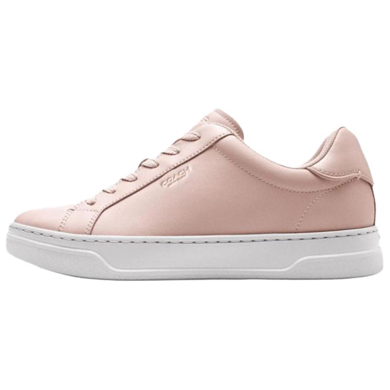 Coach Highline Synthetic Leather Cow Split Leather Round Toe Lace-Up Low-Top Sneakers Women sneakers Pink CW971_BLH