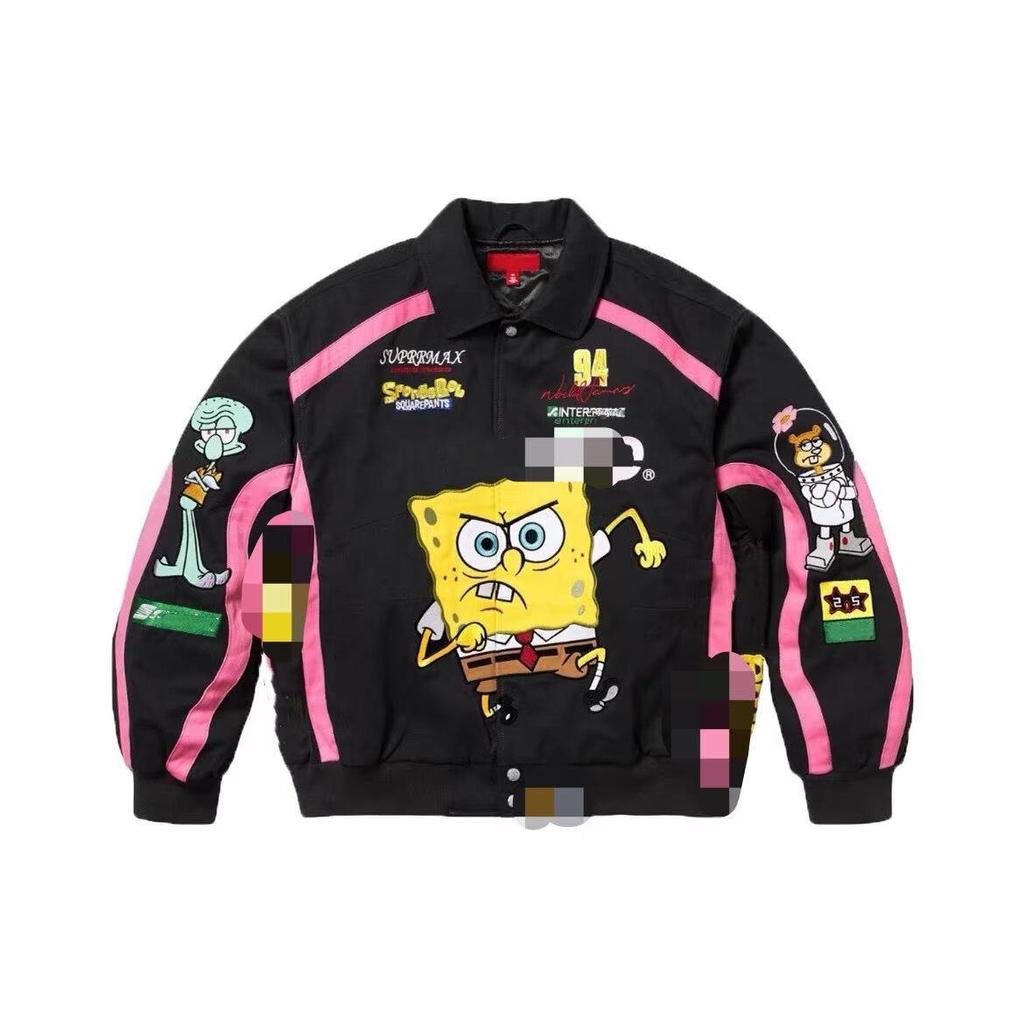 "American Motorcycle Embroidered Baseball Jacket for Couples - Spring/Autumn Trend"