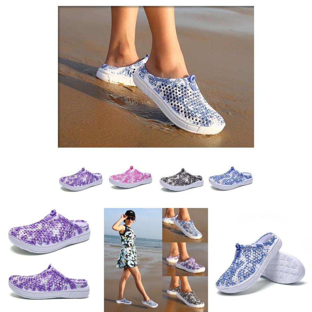 Women's Summer Garden Wooden Shoes Breathable Beach Sandals For Fresh Comfort