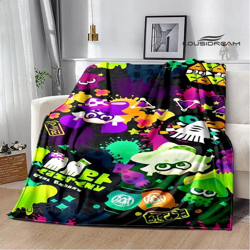 3D Cartoon game Splatoon printed blankets Picnic blanket Warm Flannel blankets Home bed linings blankets for beds Birthday Gift