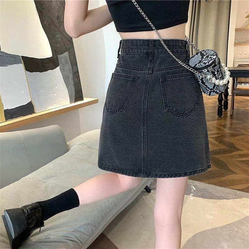 Sommer High-Waist Denim Half-Body Rock Tide Damen dünnes Paket Hip A Wort kurzen Rock