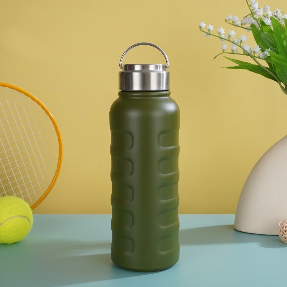 Double Wall Thermos Water Bottles Portable Handle Large Capacity Bottle  Car Travel