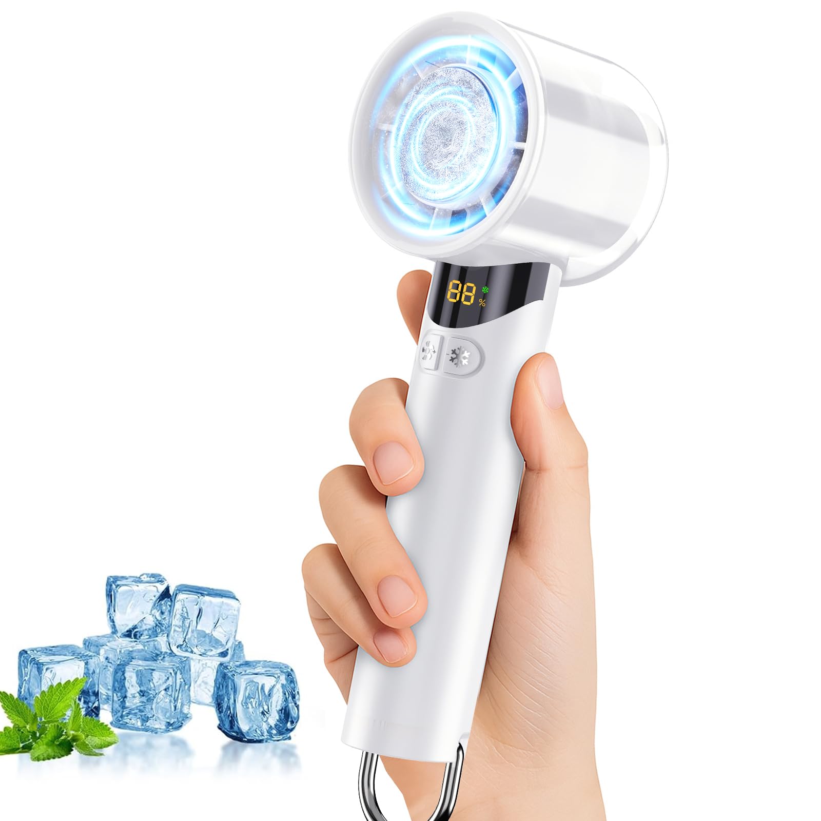 

Powerful Cooling Handheld New for with Cooling Portable Airflow Drone Strong Wind Low Mini Desk 4800mAh Large Desktop Heatstroke Summer Day Summer білий