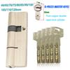 5pcs Cilindros de Fechadura, Cilindro de Porta 50-120mm Cilindro de Fechadura Deslocado Núcleo de Fechadura de Dupla Face Antifurto Entrada Fechadura de Porta de Latão