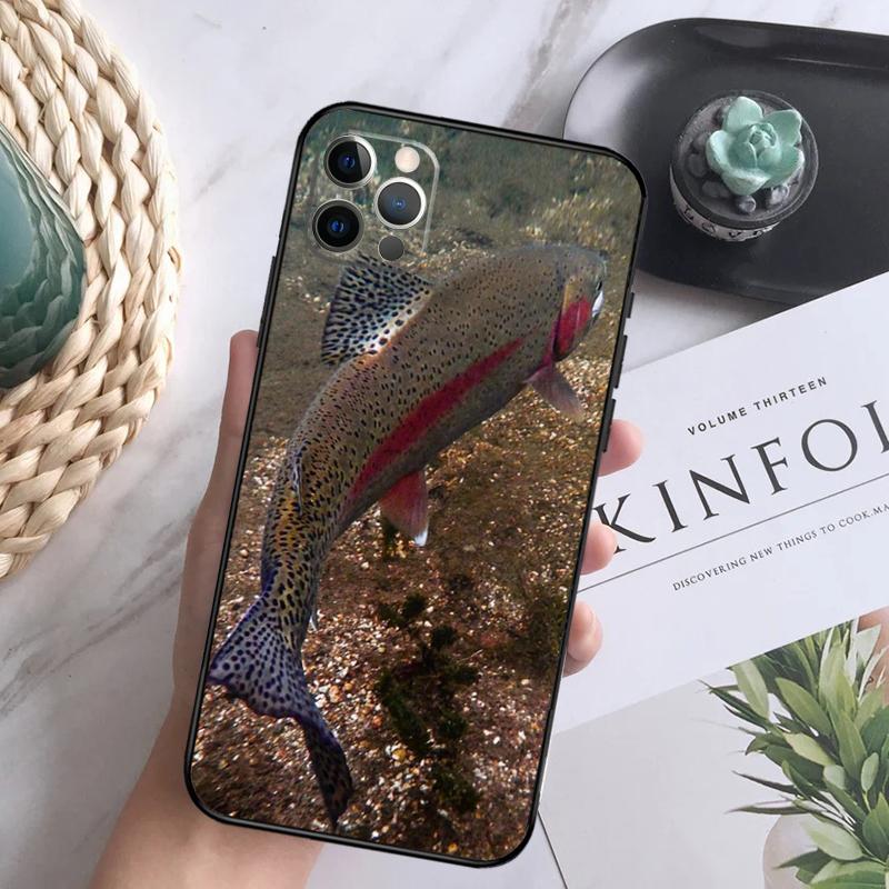

BROWN TROUT FISHING FISH Phone Case For iPhone 16 Pro 11 12 13 14 15 Pro Max Mini XS X XR 7 8 16 Plus Cover Coque iPhone XR