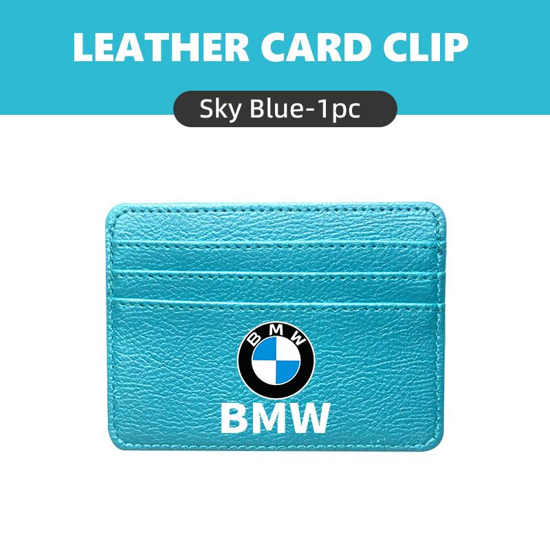 ZDNE2 Car Leather Wallet Clip Driver License ID Card Storage Holder For BMW X3 X5 M5 M3 E46 E90 E60 F10 E39 F30 E36 G30 E87 E70