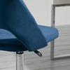 Armless Velvet Feel Office Chair Dark Blue