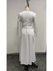 2025 French Style White Satin Evening Dress - Slimming, Elegant Long Skirt