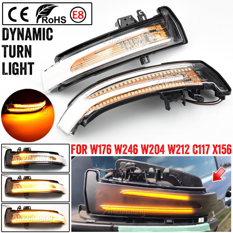 2 Stück Dynamische LED-Blinkerleuchte Spiegelanzeige Blinker für Mercedes Benz W176 W246 W204 W212 C117 X156 C204 X117