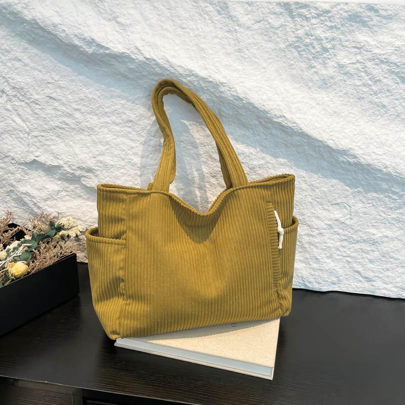 Corduroy Shoulder Bags Women Casual Handbag Light Retro Large Capacity Shoulder Strap Commuter Handbags 2026 Autumn and Winter