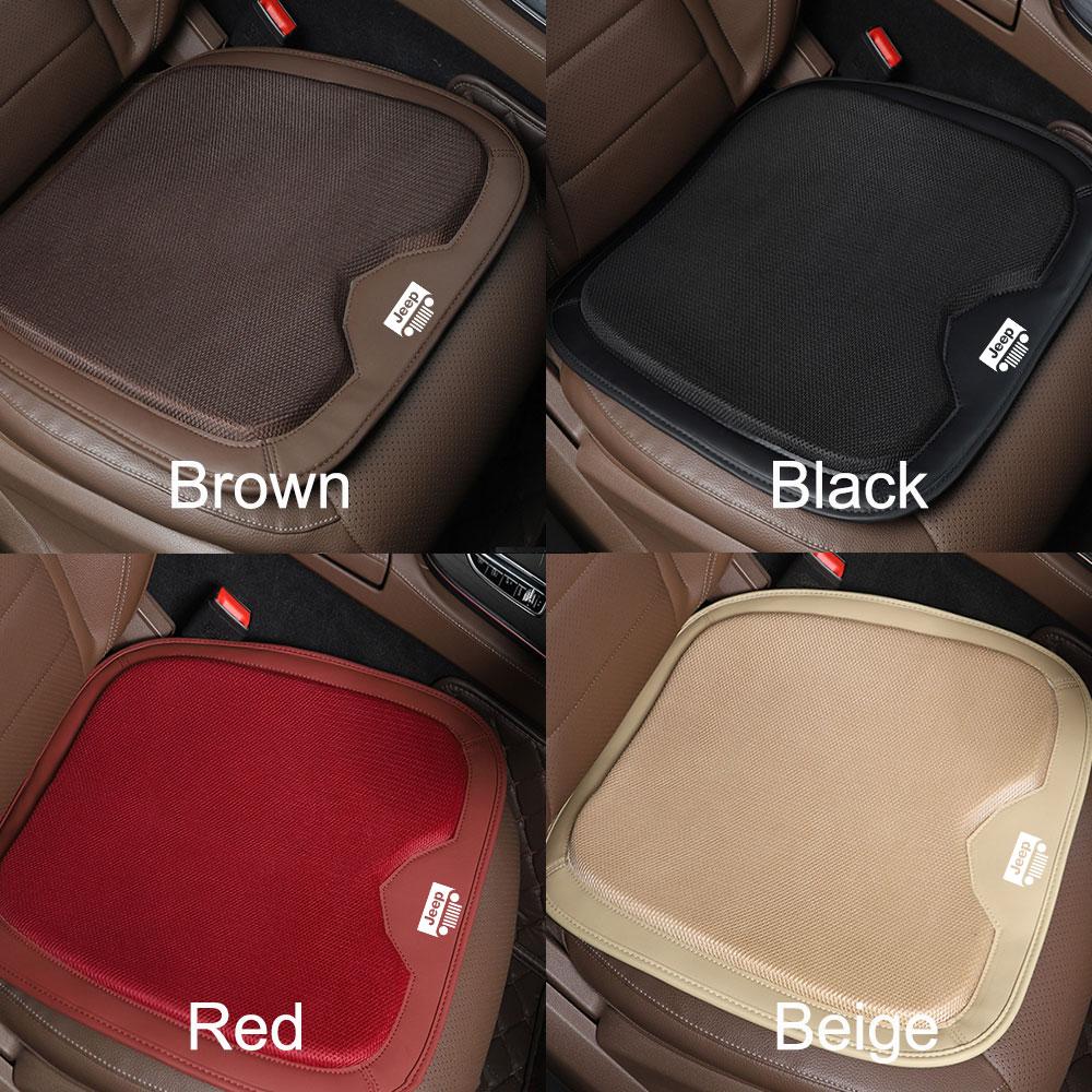 CQAHOI1 Car Seat Cover Breathable Front Seat Cushion Protector Covers For Jeep Grand Cherokee Wrangler Renegaed Compass JPB Accessories