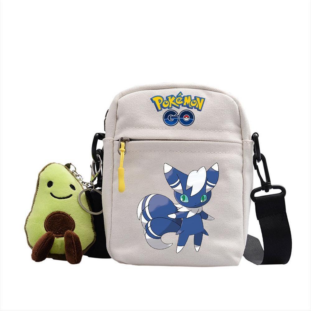 Plecak z anime Pokemon Mała płócienna torba na ramię z kieszenią na zamek do codziennego użytku