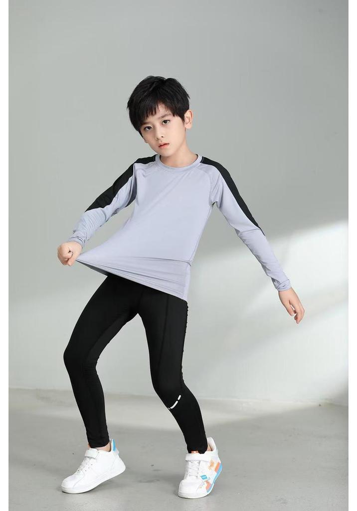 Unisex Quick-Dry Compression Sportswear Set: Long Sleeve & Elastic Pants for Fitness and Running