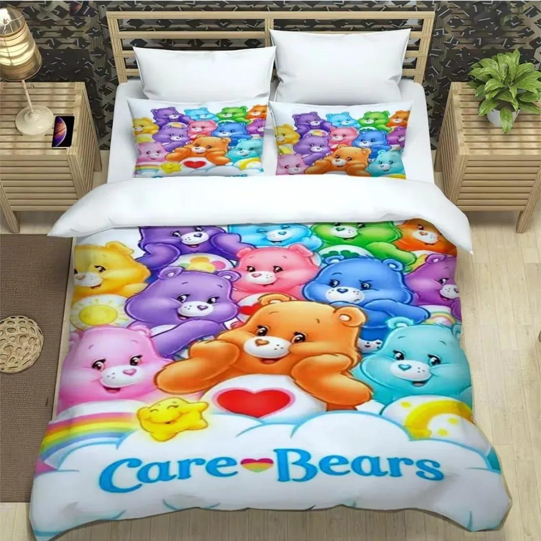 Prachtig 3D Care Bears Behang Cartoon Print Beddengoedset Dekbedovertrek Dekbed Bed Volwassene Jeugd Meisje Jongen Cadeau 135x200cm