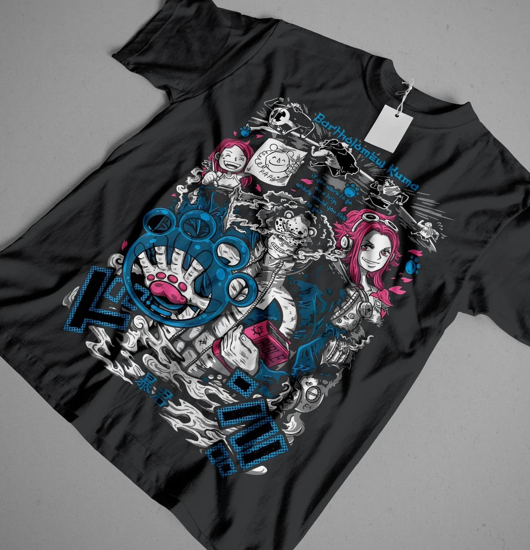 

Oneck Short sleeve 2026 Anime One Piece Bartholomew Kuma unisex 100cotton Tshirt summer New Mens Harajuku graphics shirt S