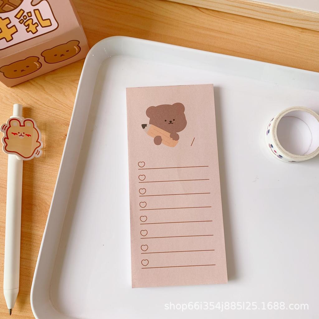 Papeterie Kawai Célébrité Internet Biscuit Ours Mignon Mignon Bloc-notes long ours mignon livre d'étudiant cahier portable Fournitures scolaires