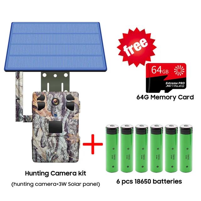 4MP 4G SIM Solar Hunting Trail PIR Motion Detection Large Capacity Battery Outdoor Night Vision Wildlife Camera