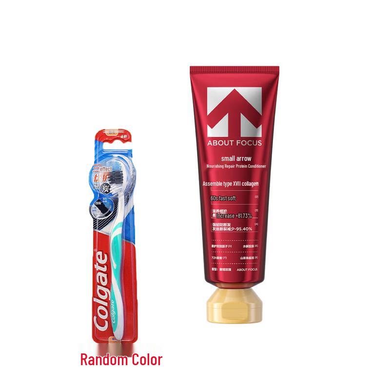 Colgate Three-Effect Superior Care Toothbrush & ABOUT FOCUS Conditioner Bundle