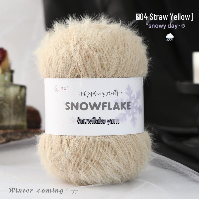 Fil de Laine Velours Neige Mélangé 3mm pour Projets de Tricot et Crochet en Gaze Flocon de Neige DIY