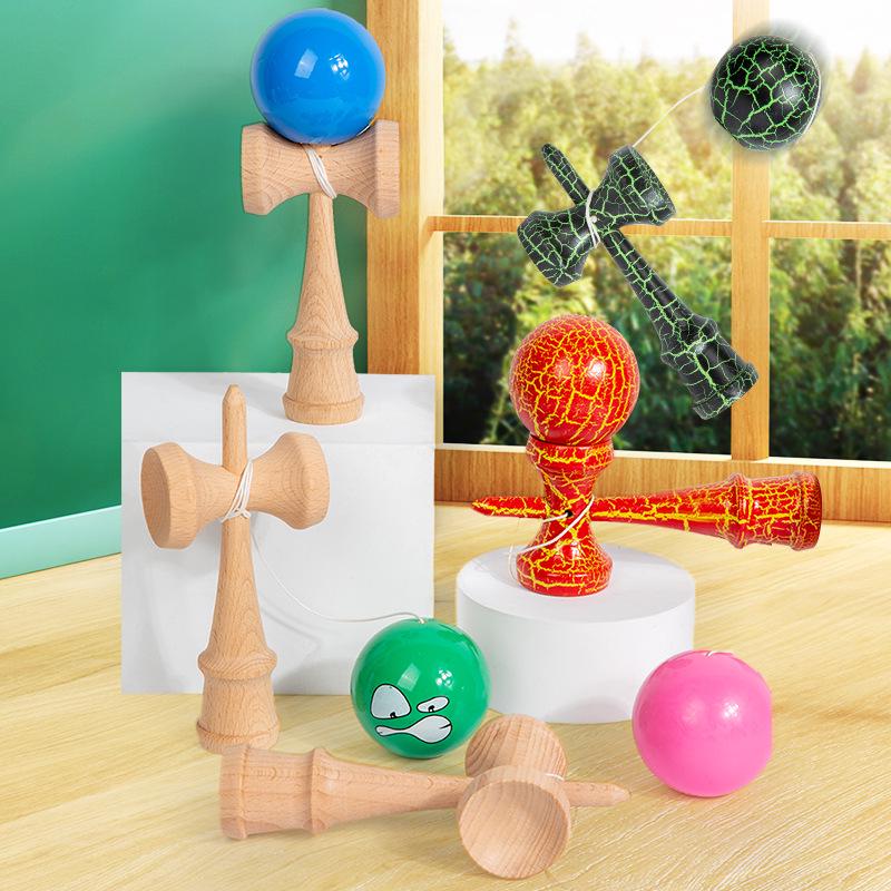 Kendama Wooden Skill Ball Toy - Educational Puzzle for Kids and Parents