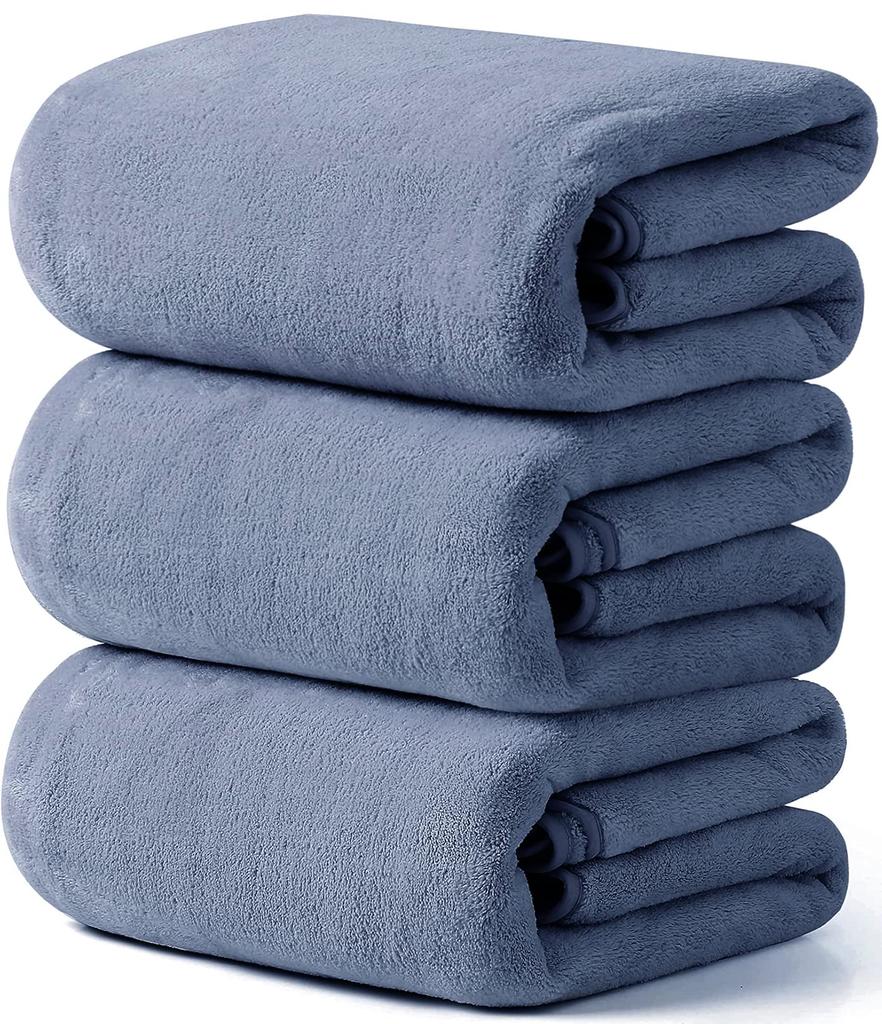 Bath Towel Towel Soft and Fluffy To the Absorbent and Beauty Commercial Salon Bath 60 X 120 Cm [HOSUR 3-piece Set, Gray] Touch, Quick-drying,