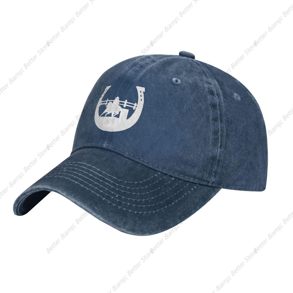 A-Hufeisenhut Gewaschener Denim Baseballkappe Verstellbar Rot Papa Trucker Hüte Sport für Männer Frauen