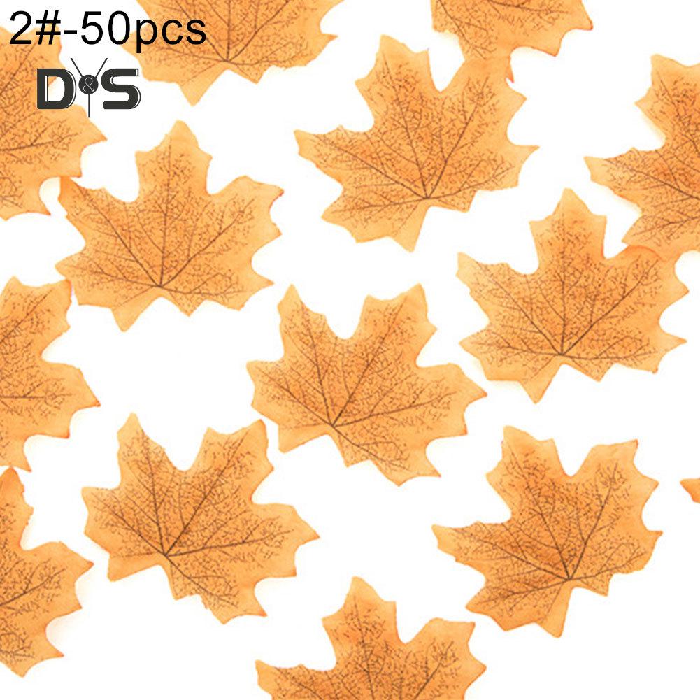 KPOP 50 Stück künstliche Herbst-Ahornblätter, Hochzeit, Party, Scrapbooking, Dekor, Foto-Requisite
