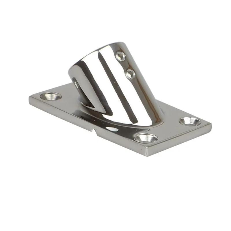 30/45 Graders 22/25mm Rektangulær Base Rustfritt Stål Båtdekk Håndrekksbeslag Støttefotbase For Båt Marine Yachter
