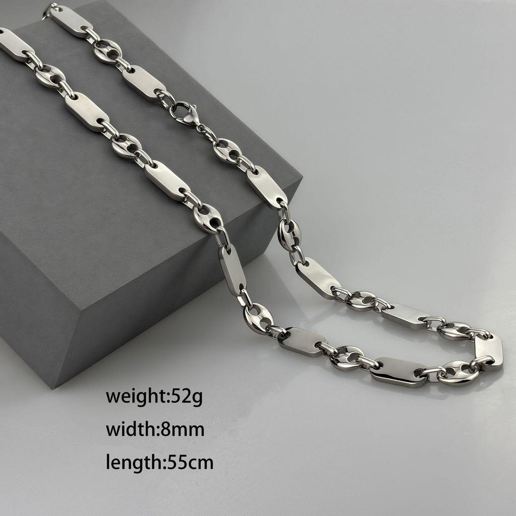 Handmade Emperor Chain Fashion Necklace - Large Hole Smooth Stainless Steel