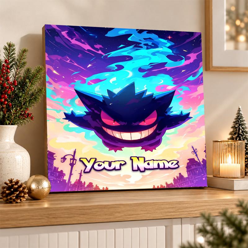 Gengar Custom Name Diamond Painting Personalized 5D Full Drill DIY Diamond Art Home Decor