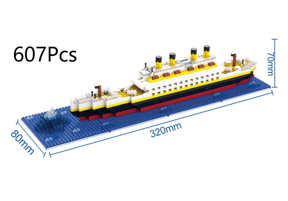 Kleine Deeltjes Bouwsteen Assemblage Speelgoed Titanic Reusachtige Jongen Meisje Puzzel Cruise Schip Baksteen Model Kit Bureau Verjaardagscadeau Kind