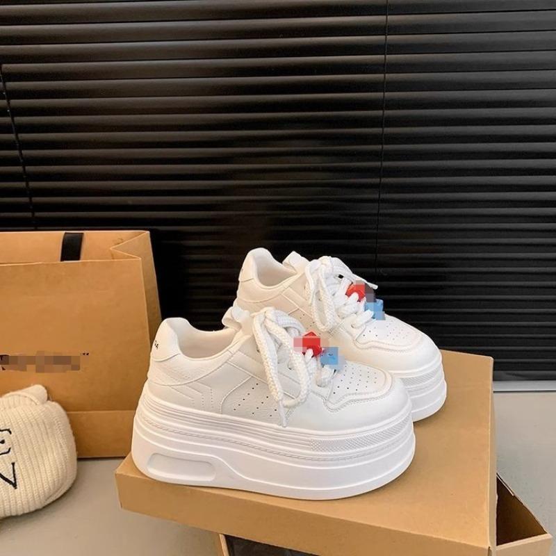 Casual board shoes autumn new small thick-soled muffin sports shoes heightening white shoes women