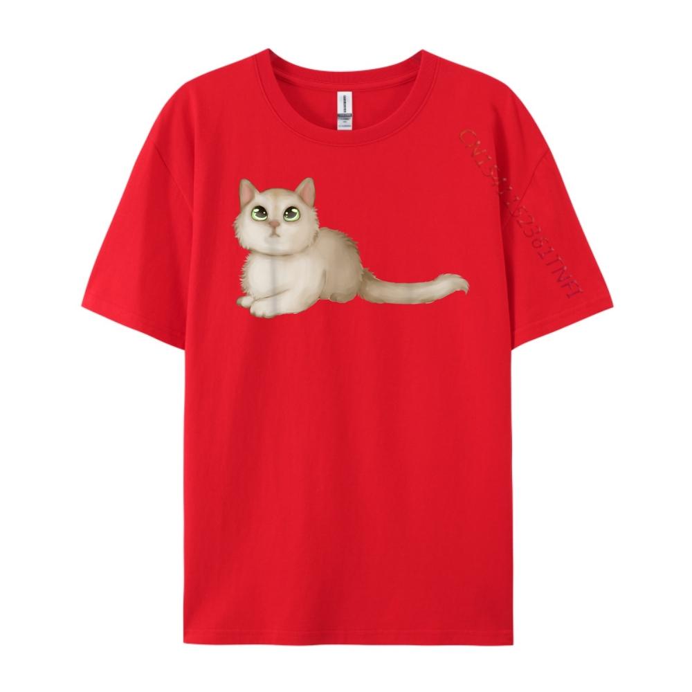 Cute Cat Kitten Meow Black Graphic T Shirts Spring Cotton T Shirt Men Vintage S
