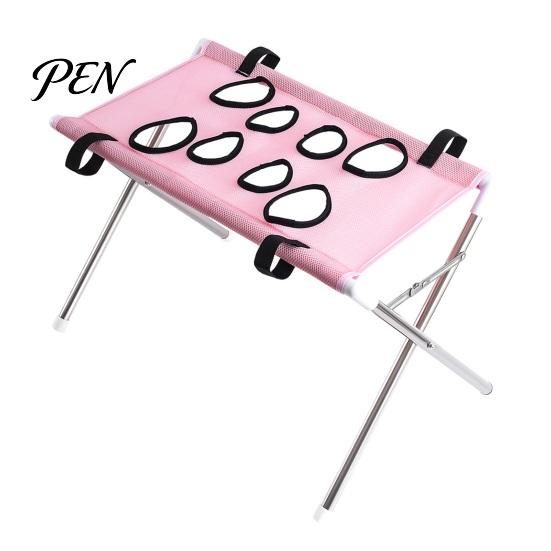 Pet Grooming Table Alternative Table, Hammock with Foldable Stand, 4-Hole or Breathable Sling 8-Hole, Washing Station for Cats, Small Dogs,