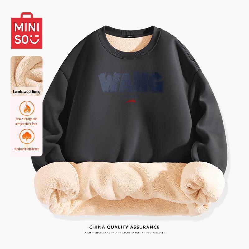 

MINISO Men s Sherpa-lined Crewneck Sweatshirt L