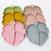 Children Silicone Food Bowl Leaf Shape Large Capacity Suction Cup Temperature Resistance Compartment Platen