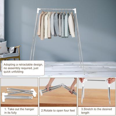 Clothes Drying Rack Folable Laundry Drying Rack Stretchable Clothes Drying Hanger with Non Slip Feet Stainless Steel