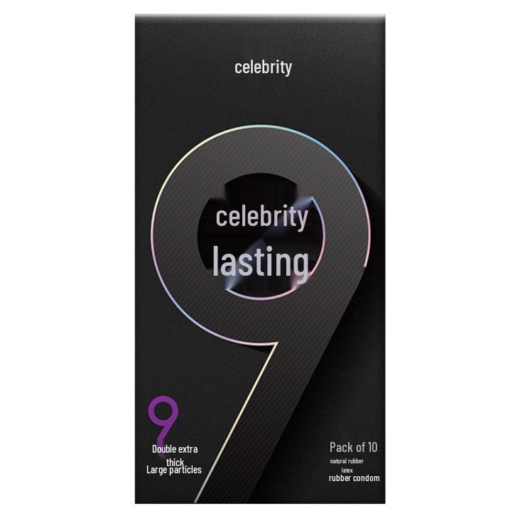 Celebrity Ultra-Thin G-Spot Condoms, Ice & Fire Combo, Small Size, Large Particles, Black