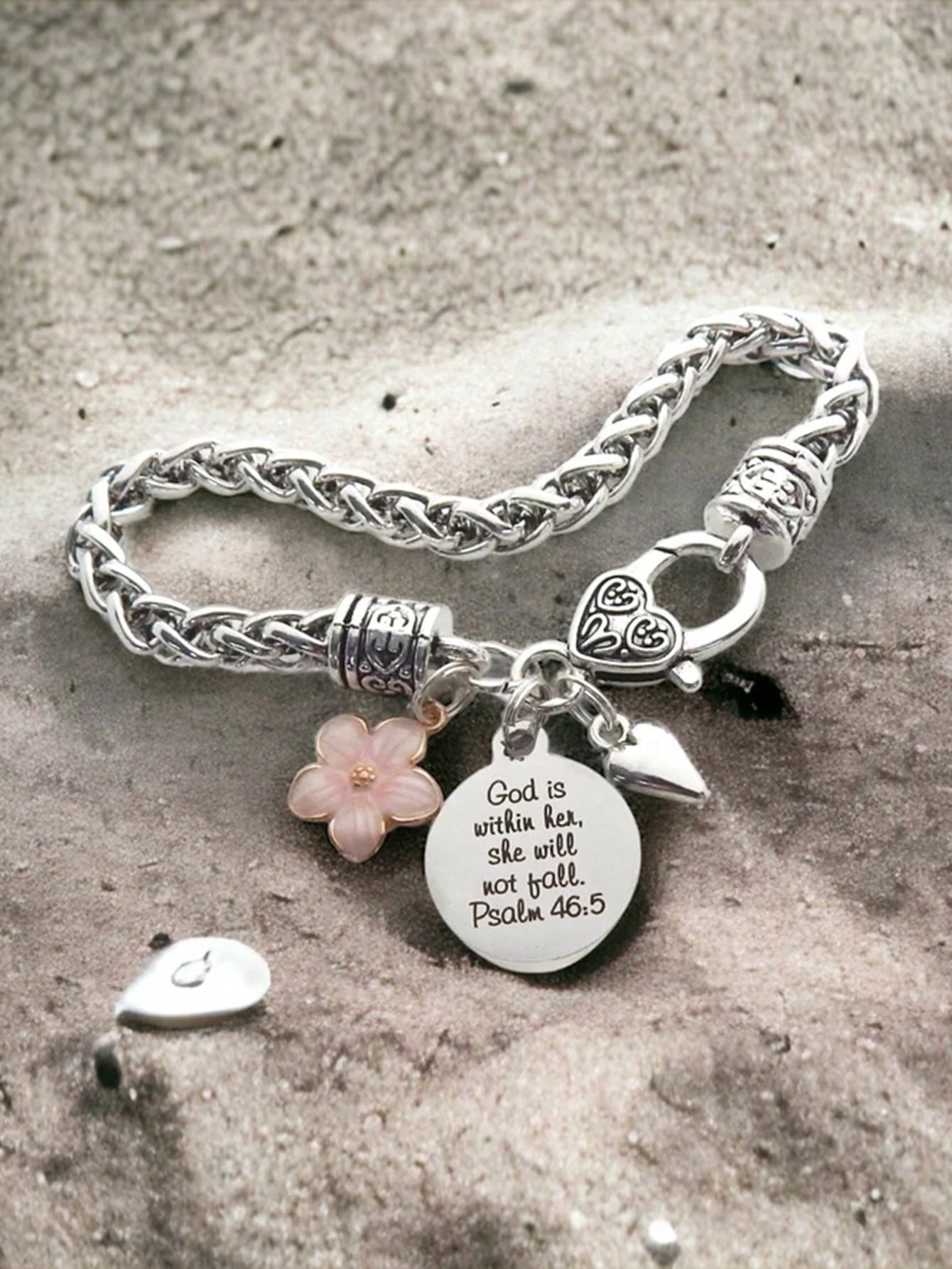 

suteyi Псалом 46:5 Библейских украшений, Браслет с библейским стихом, Религиозные подарки, Бог в ней Христианские украшения, Подарки для ободрения Вера 31:25&one-size серебряный