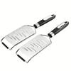 2pcs Stainless Steel Grater and Slicer Set for Vegetables, Fruits, Cheese , Includes 2 Graters with Black Handles and 2 Slicers with White Handles