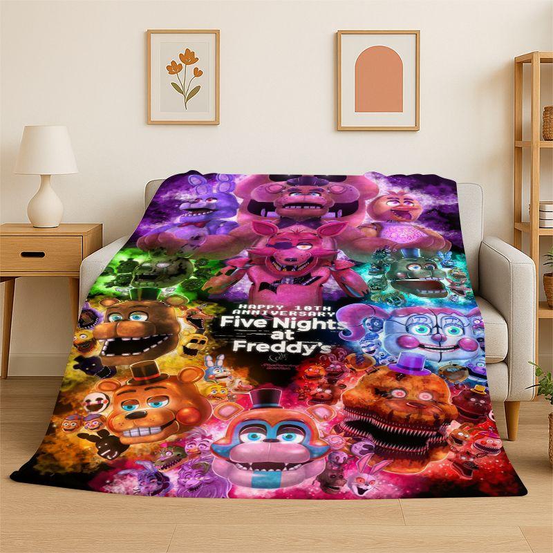 Horror Game F-FNAF Freddy Soft Flannel Throw Blanket,Warm Cozy Blanket for Bed,Couch,Sofa,Bedroom,Living Room,Travel,Picnic