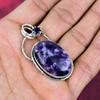 Lepidolite & Amethyst Pendant Gemstone Jewelry, 925 Solid Sterling Silver Pendant, Gift For Women Handmade Pendant