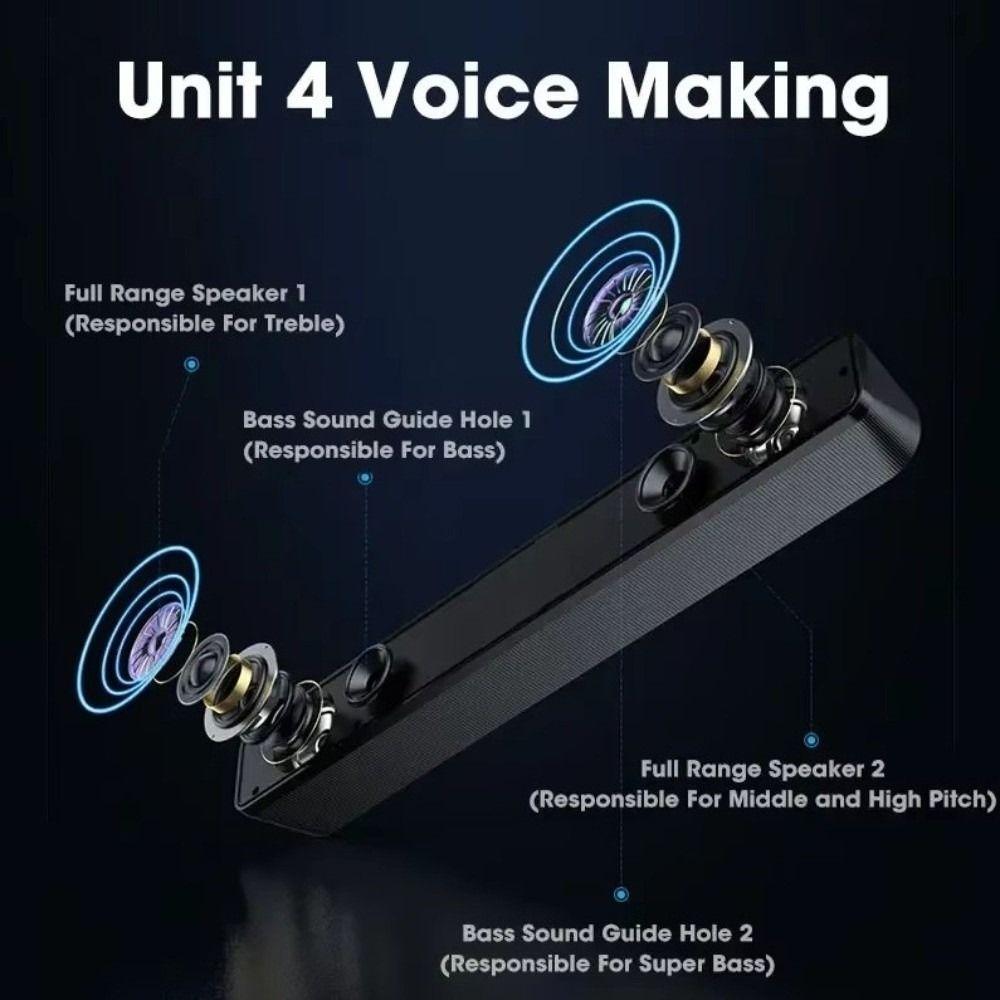 Wireless Bluetooth Speaker Wired USB Powered Soundbar Surround Audio PC Soundbar  Conference Room