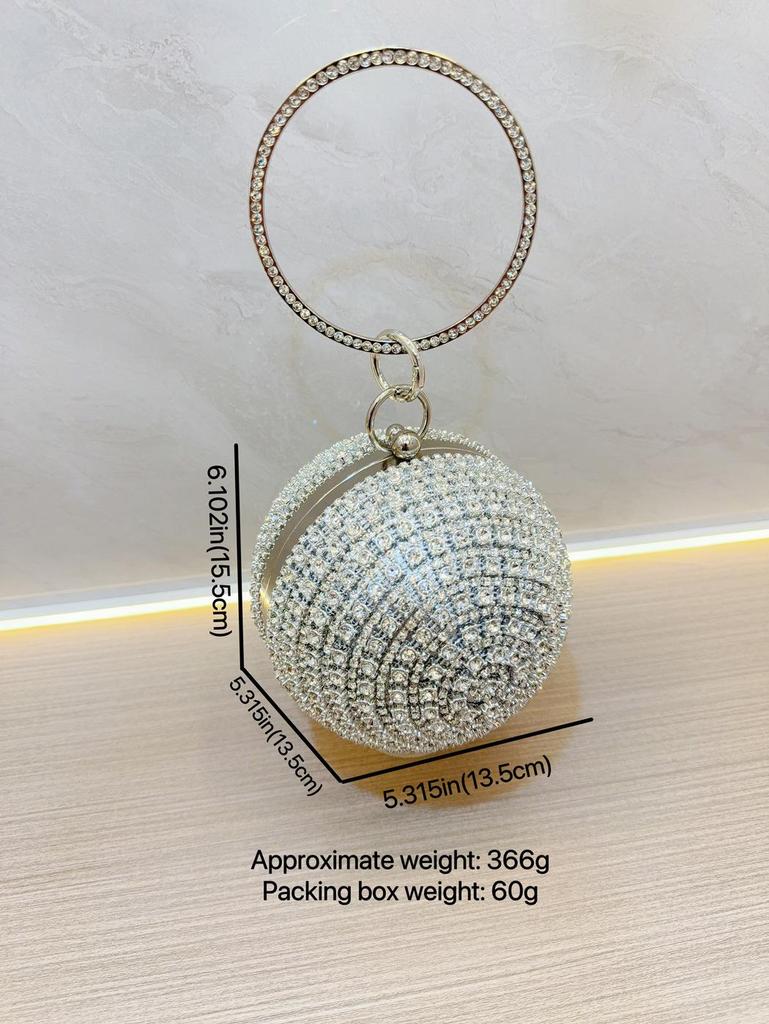 Silberne Runde Vielseitige Grenzüberschreitende Mini-Abendtasche
